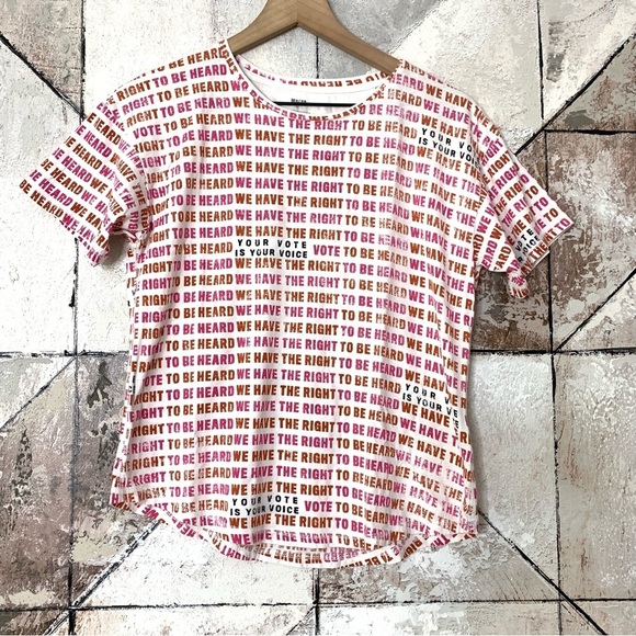 Anthropologie Maeve Right to Be Heard Voters Rights Tee Womens Size Small - Picture 11 of 12